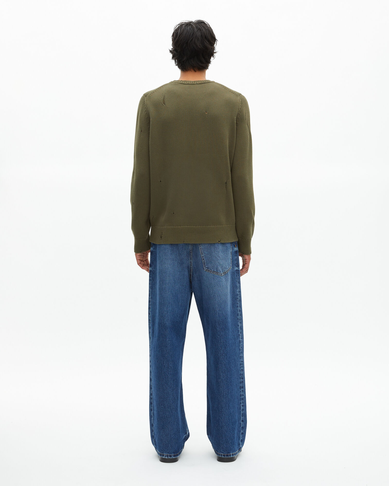 Khaki openwork sweater, KAKI, hi-res image number null