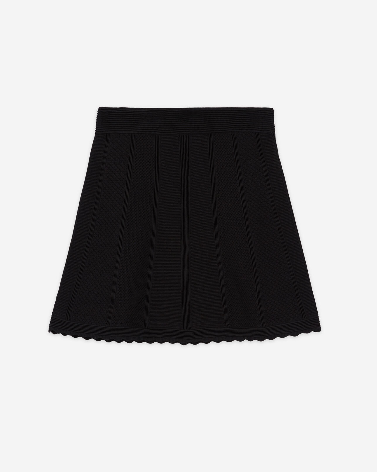 The Kooples WOMEN BLACK short black knit skirt