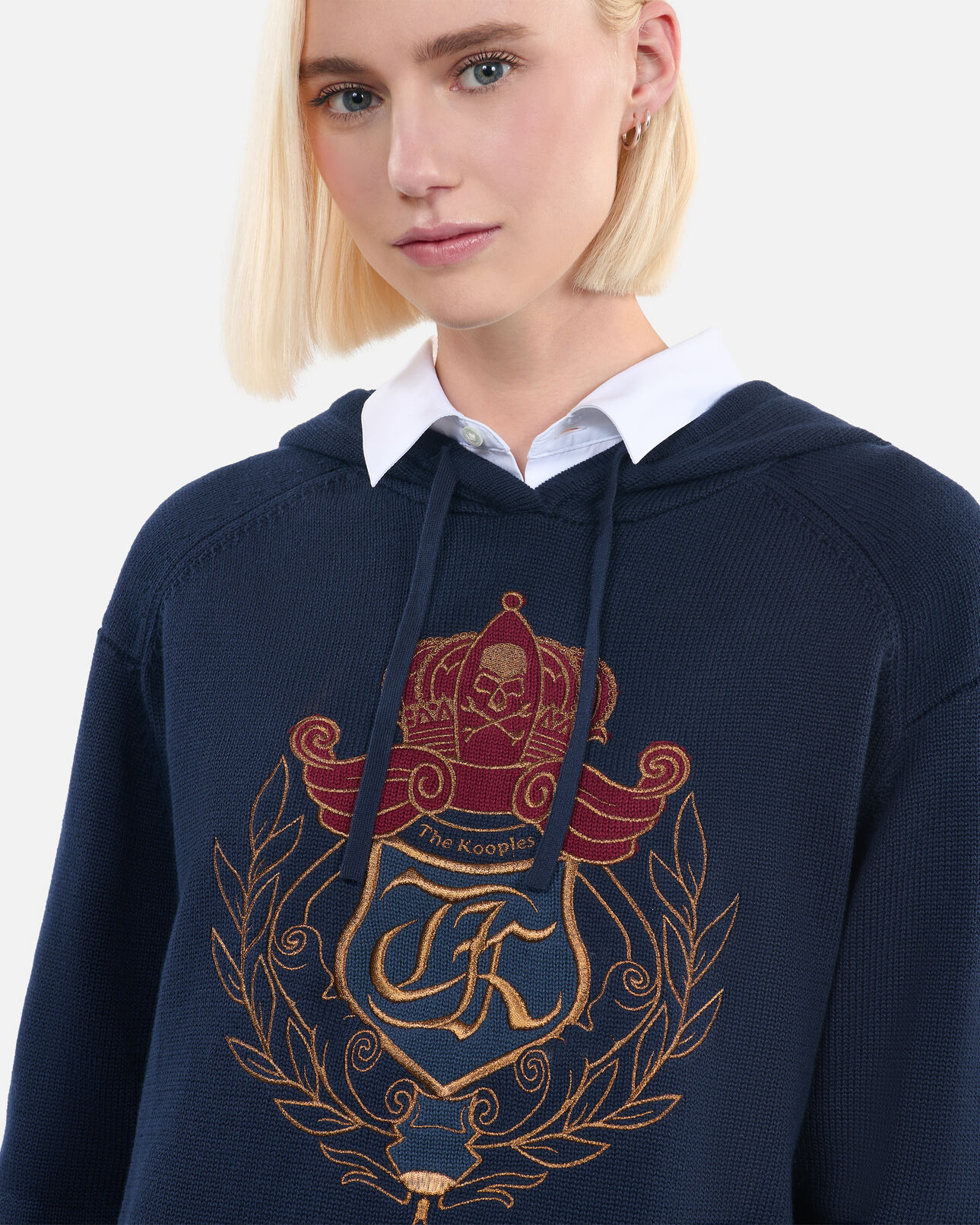 The Kooples FEMME NAVY pull à capuche bleu marine