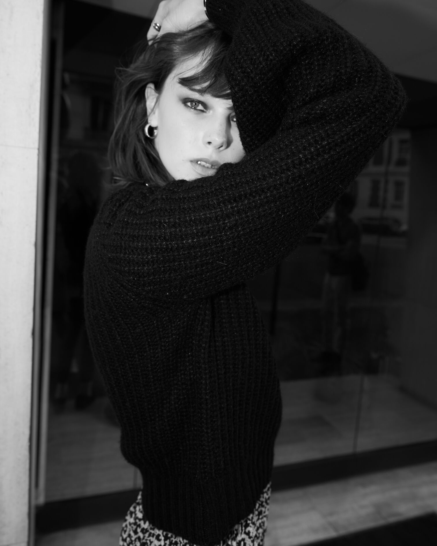 Chunky-knit wool and cashmere sweater, BLACK, hi-res image number null