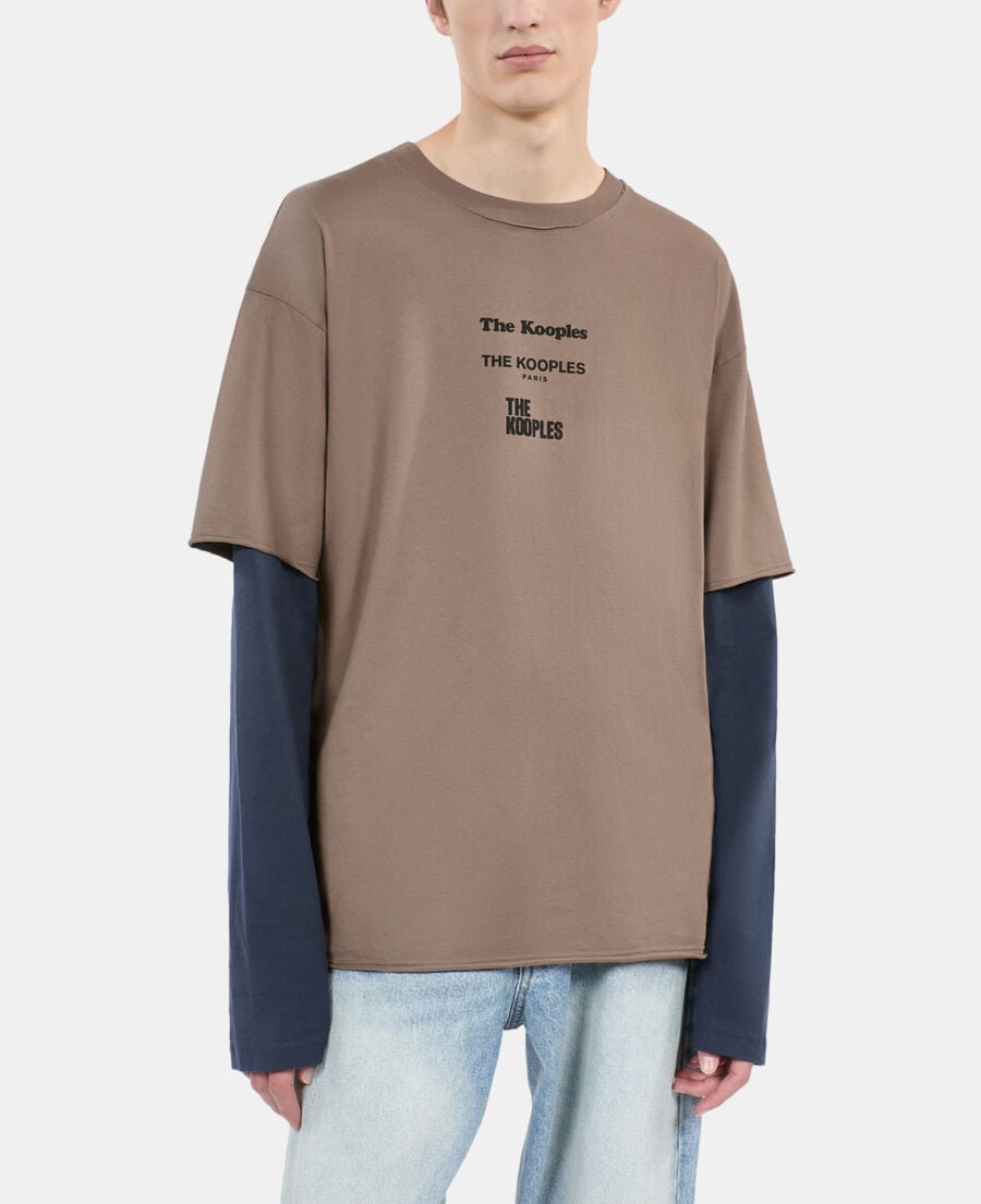 The Kooples MEN BEIGE KAKI khaki long-sleeved t-shirt
