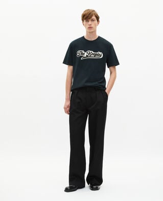 The Kooples H BOTTLE GREEN t-shirt with dark green patch