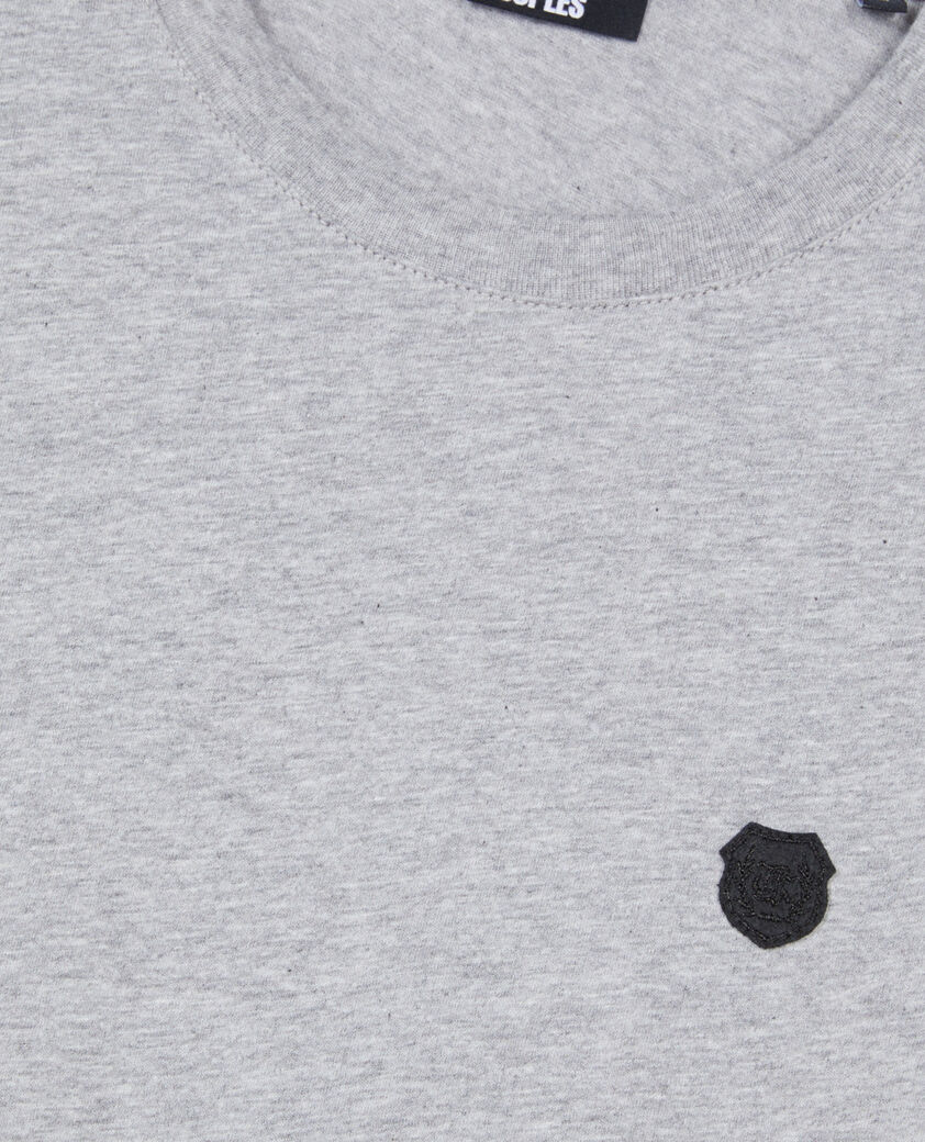 The Kooples HERREN GREY MELANGE graues t-shirt mit wappen