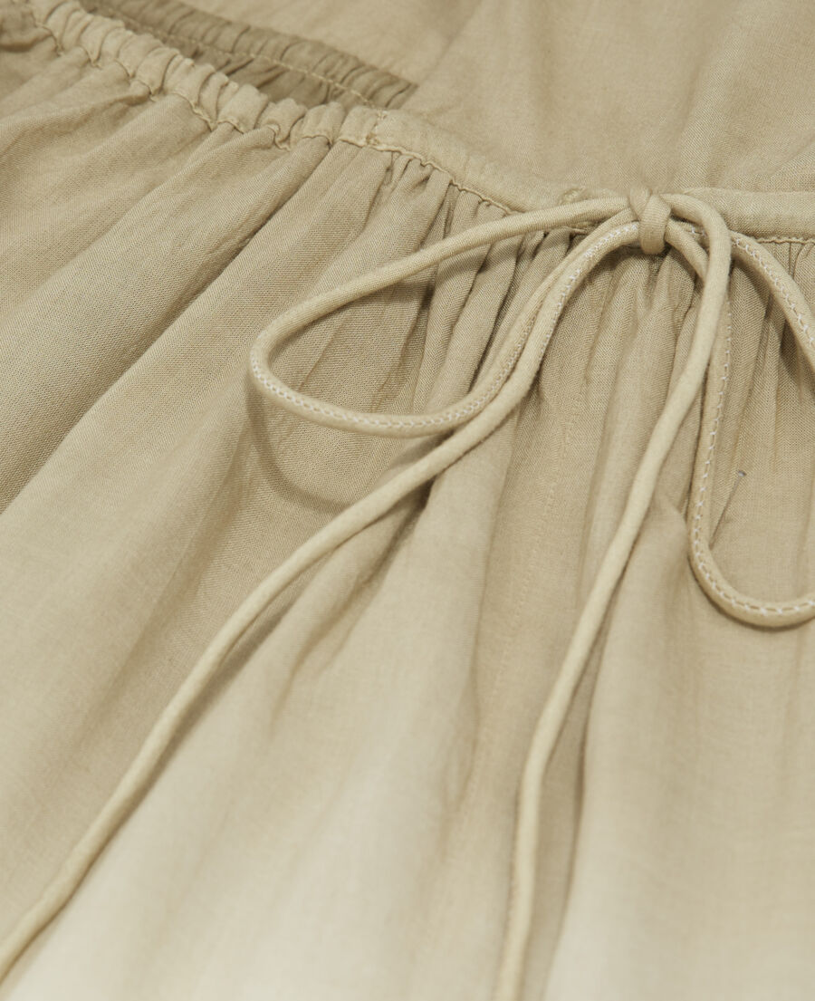 long gradient khaki sleeveless dress with knot back