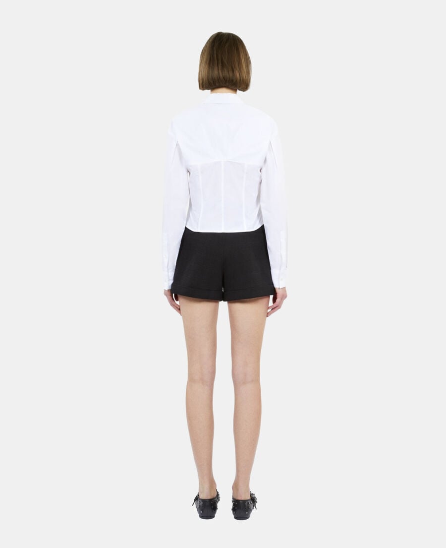 The Kooples FEMME WHITE chemise avec surpiq&ucirc;res style corset blanche