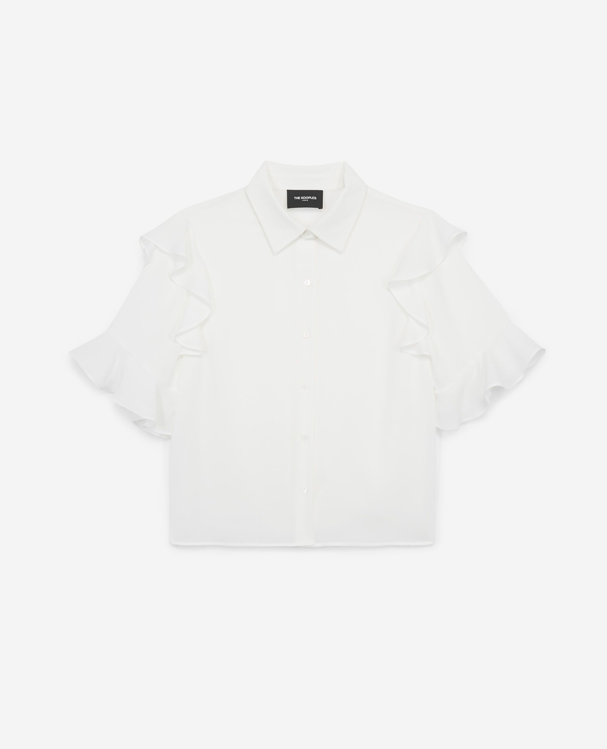 White shirt with pearly buttons, WHITE, hi-res image number null