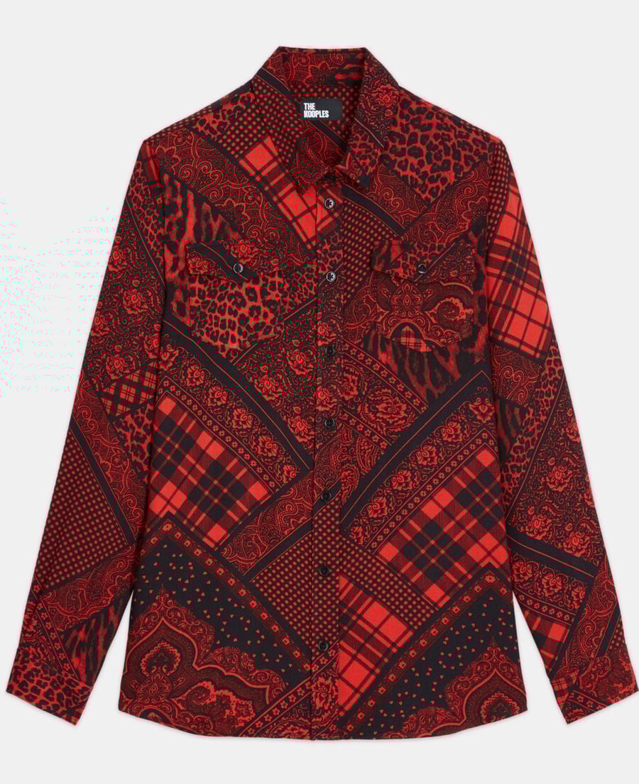 The Kooples F RED / BLACK printed shirt