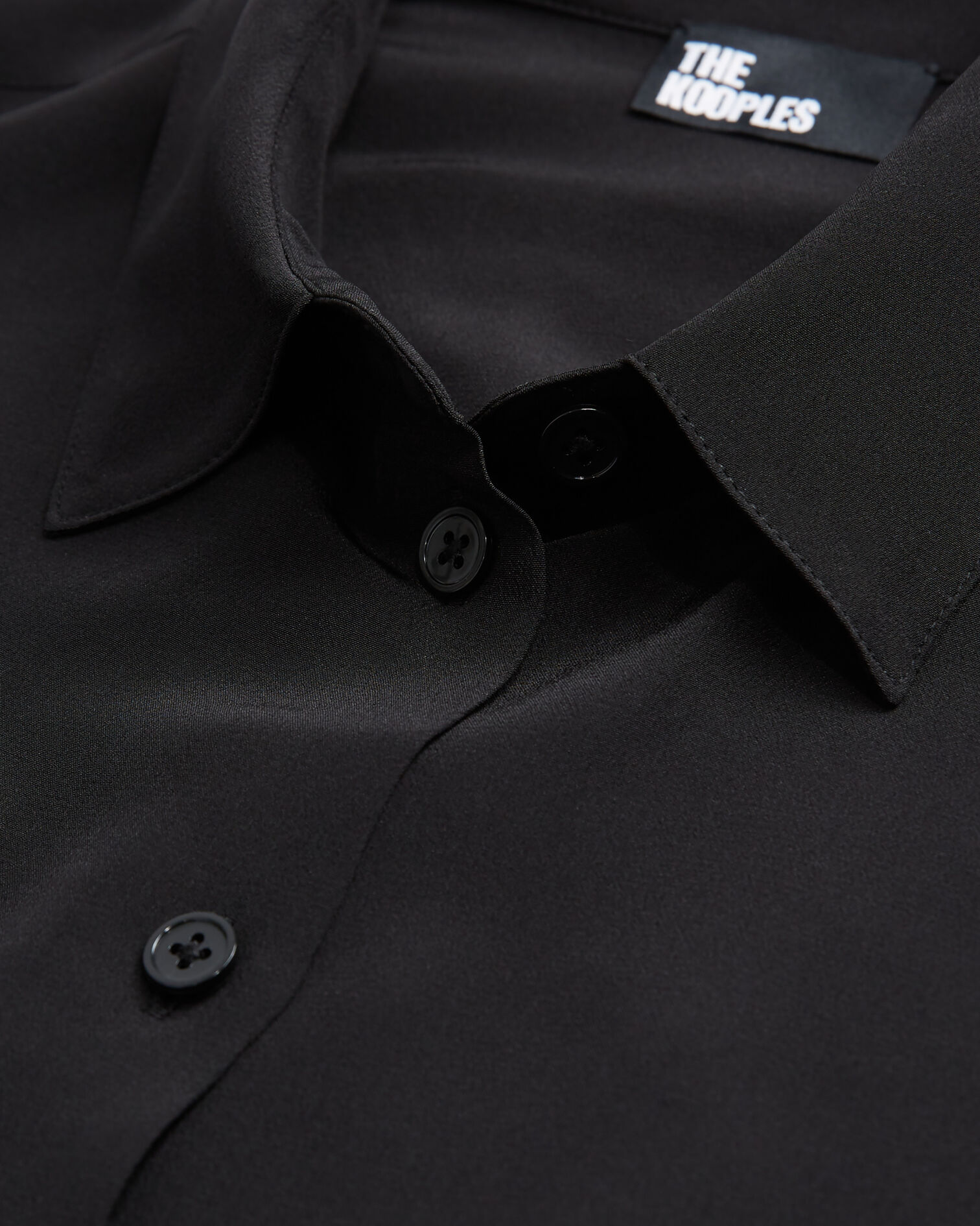Black silk shirt, BLACK, hi-res image number null