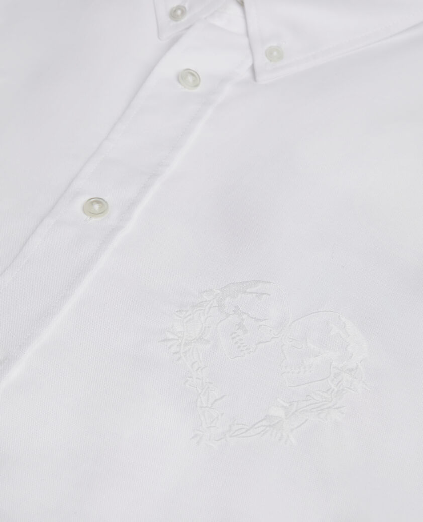 The Kooples HOMBRE WHITE camisa oxford blanca bordado