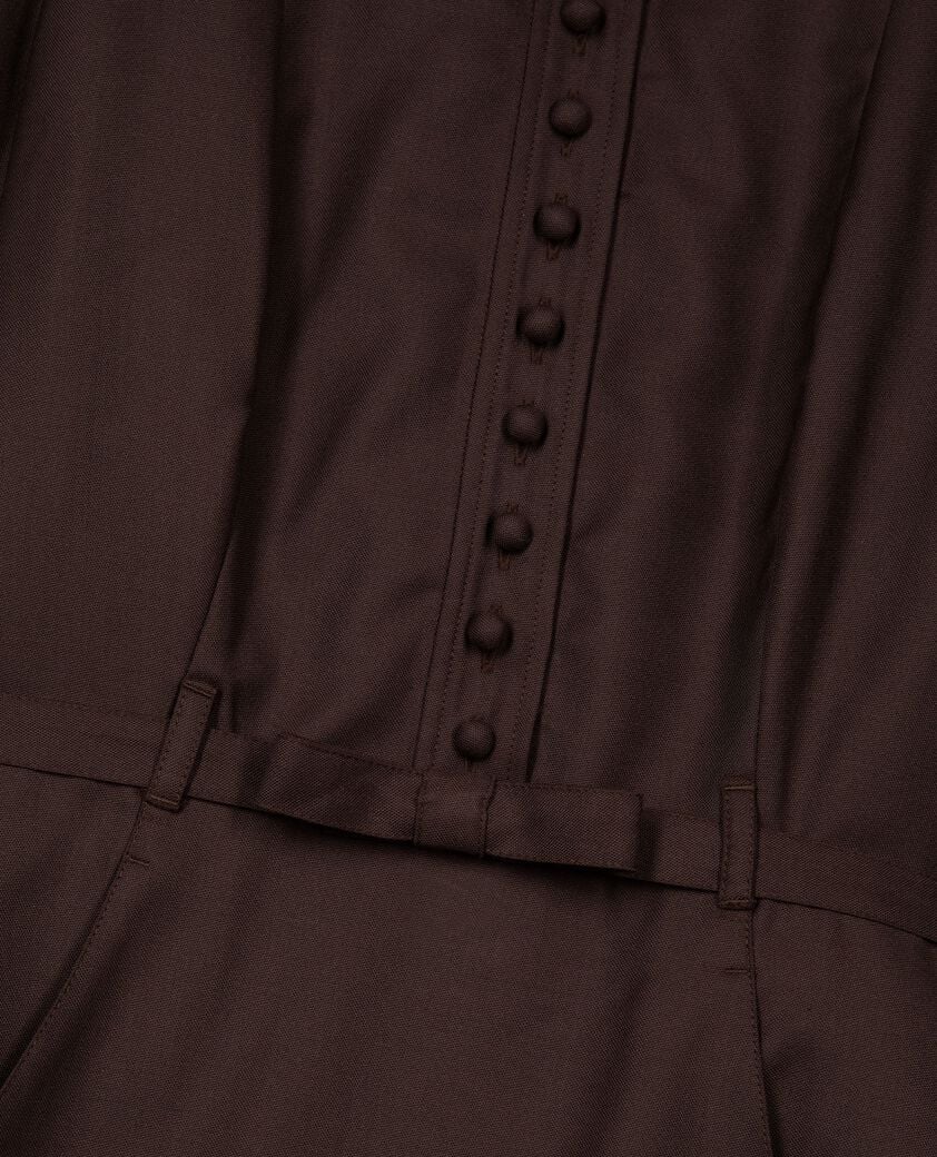 The Kooples WOMEN CHOCOLATE short dress in brown wool