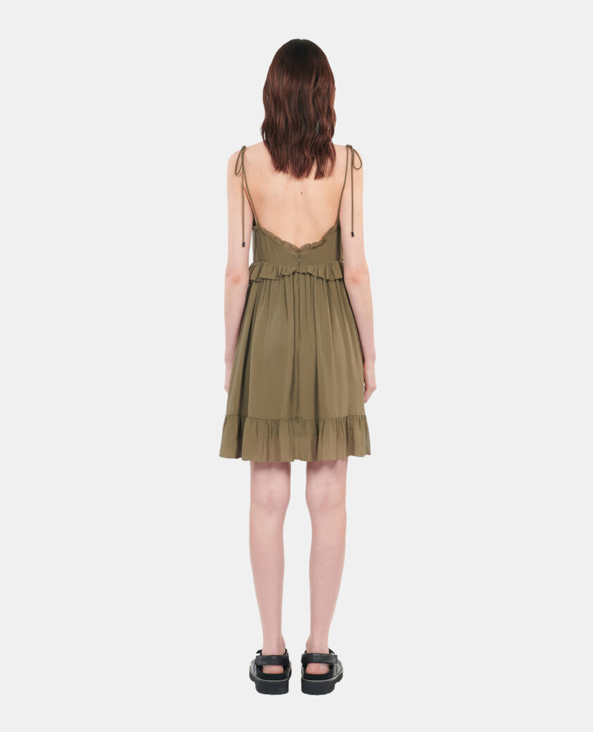 The Kooples F KAKI short khaki silk dress