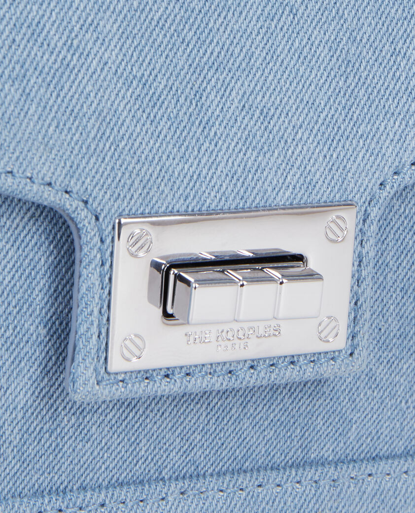 The Kooples FEMME BLUE DENIM sac emily chaîne en denim bleu