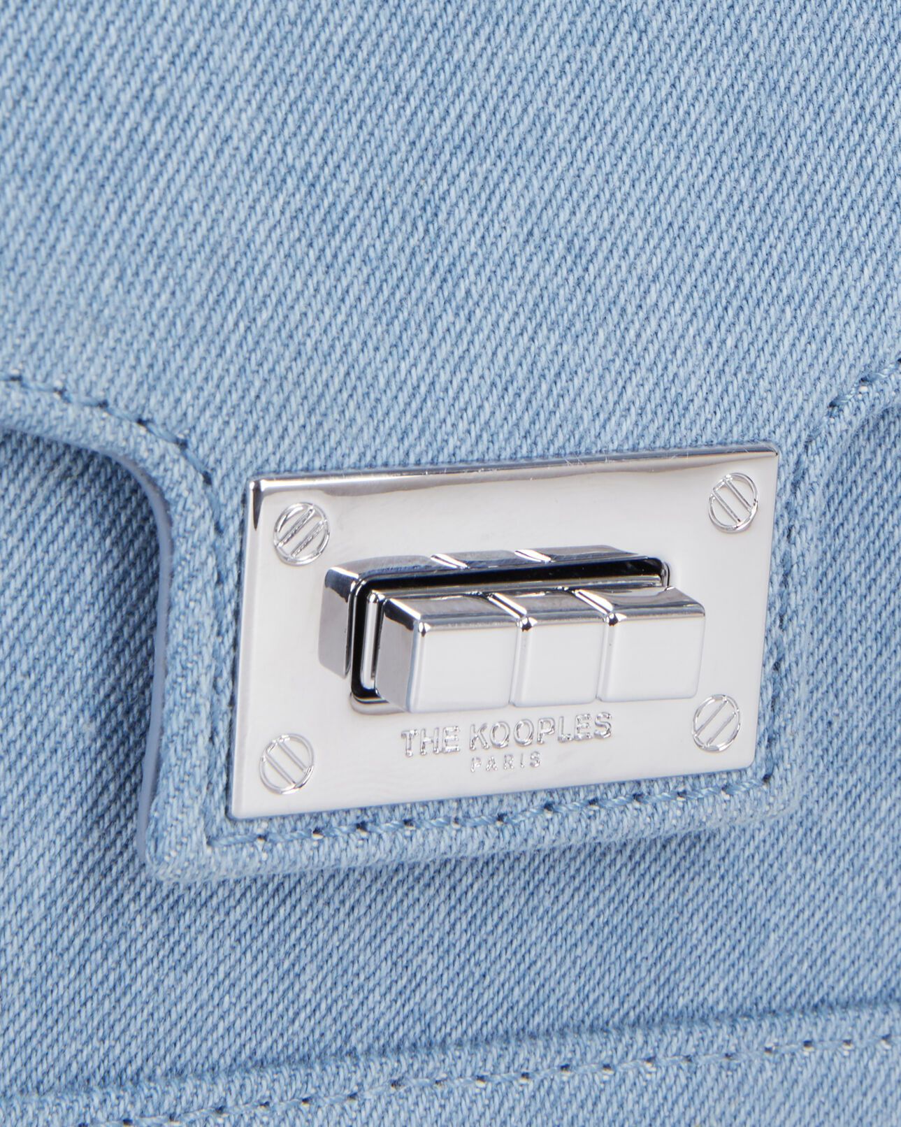 The Kooples FEMME BLUE DENIM sac emily chaîne en denim bleu