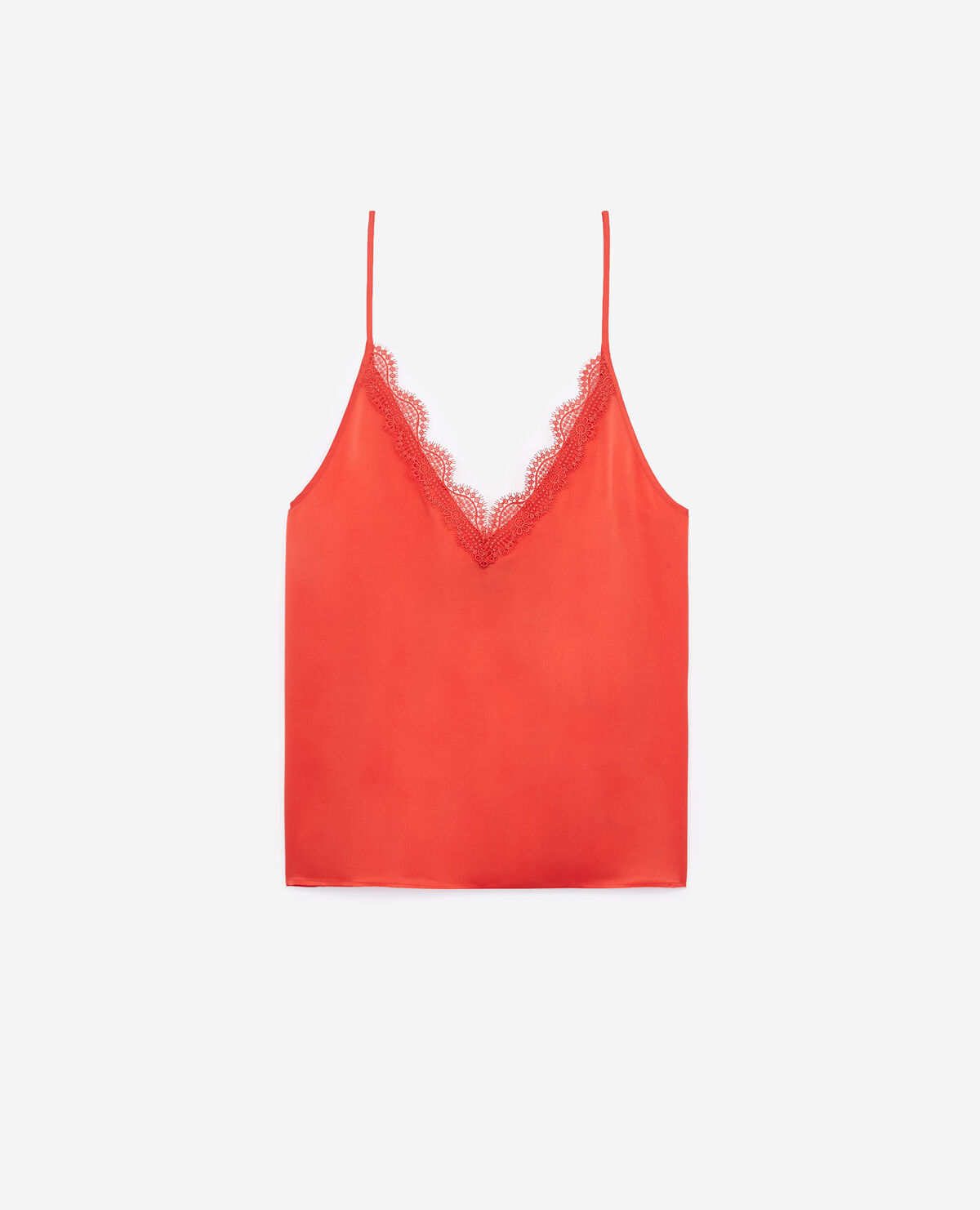 Red lace tank top top