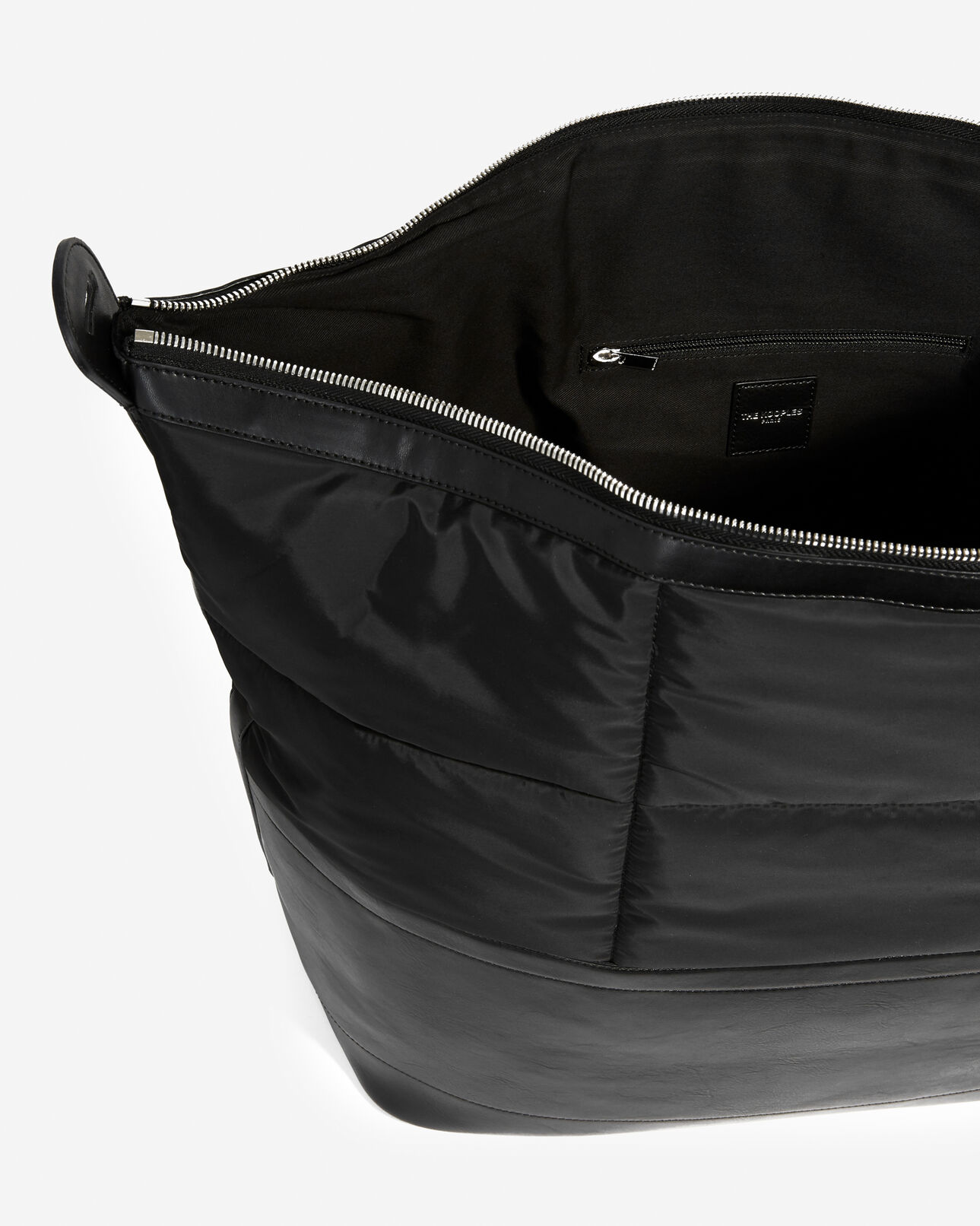 The Kooples MIXTE BLACK sac bateau nylon et simili-cuir noir