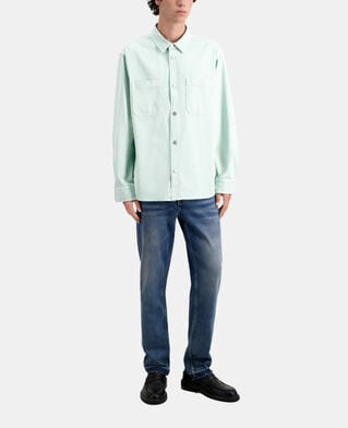 The Kooples H OCEAN green denim overshirt