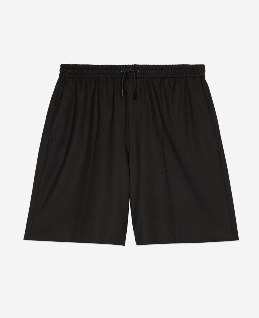 black wool bermuda shorts