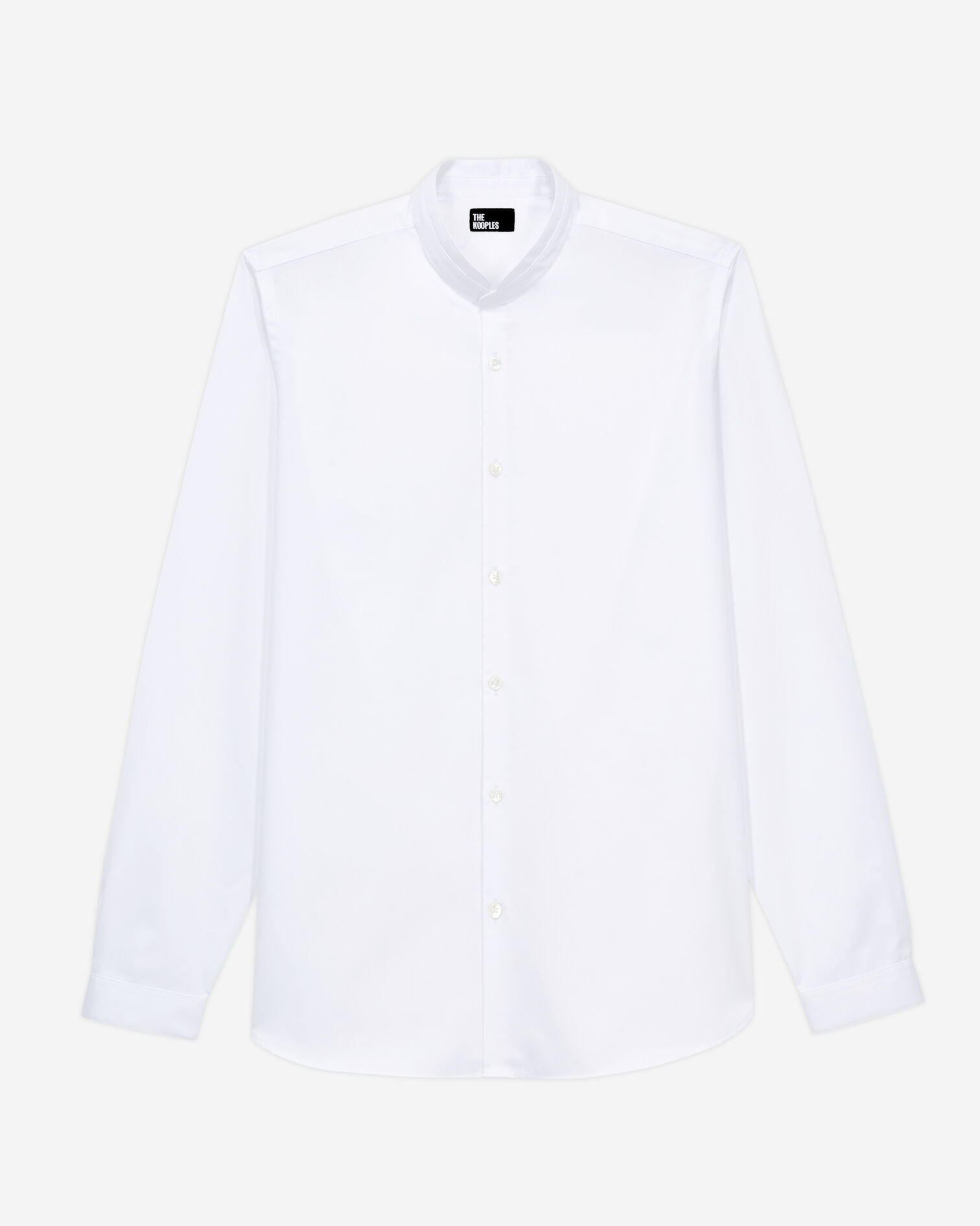 White shirt with officer collar, WHITE, hi-res image number null