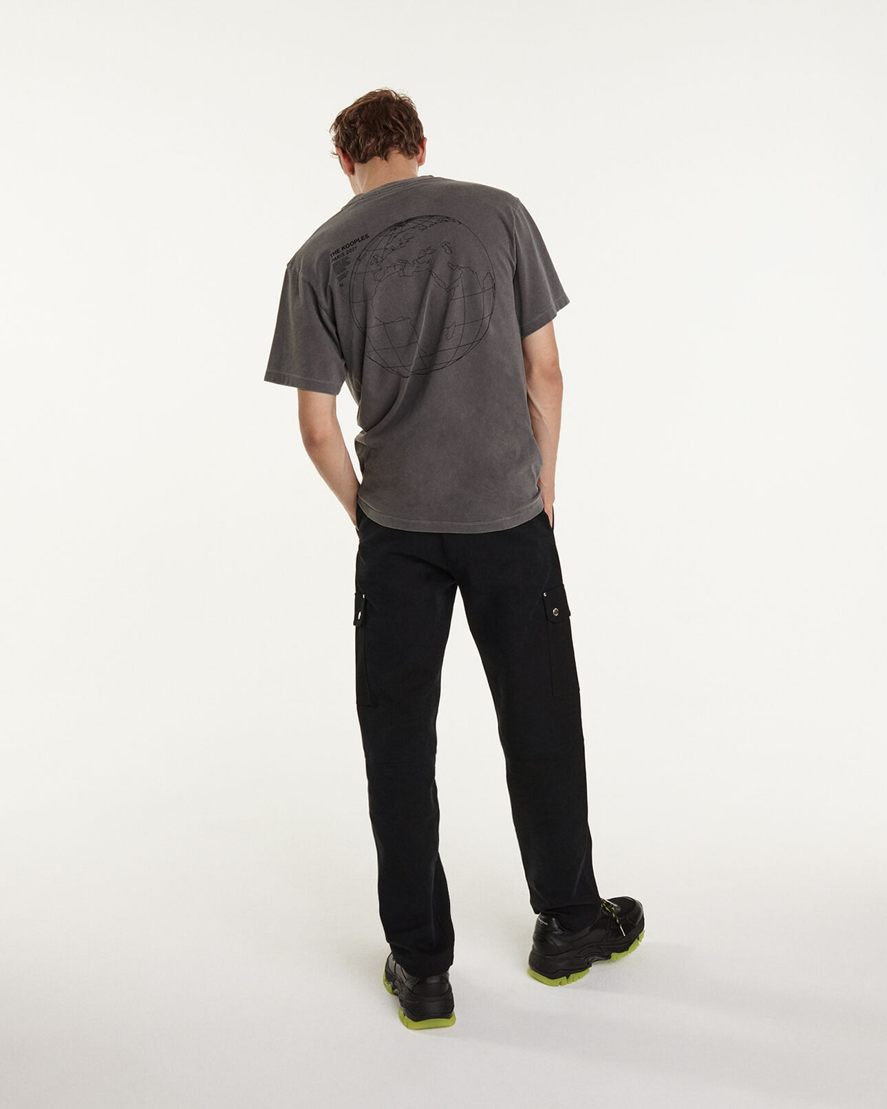 The Kooples HOMME GREY t-shirt gris coton à imprimés contrastés