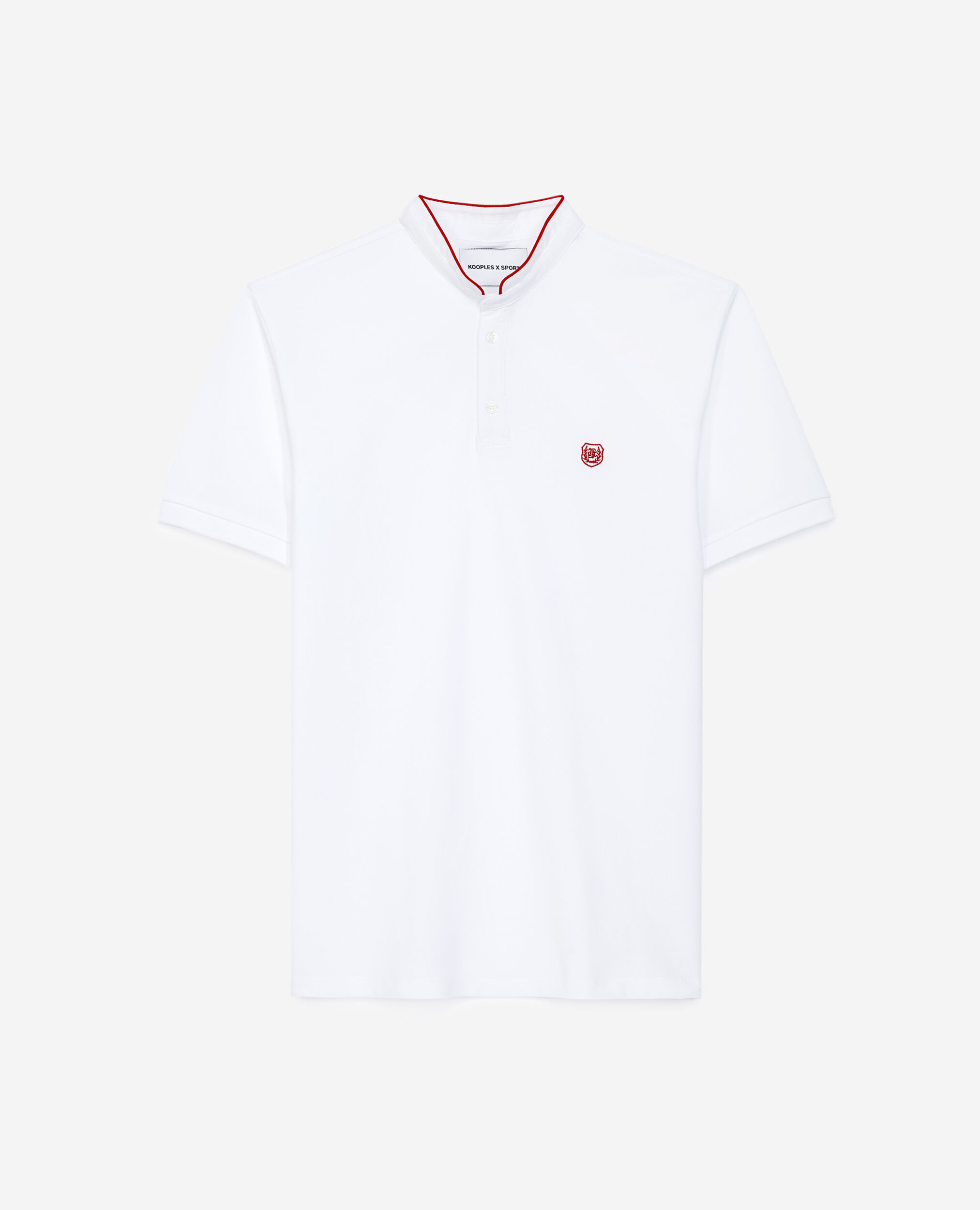Polo blanc à logo rouge, WHITE / FIRED RED, hi-res image number null