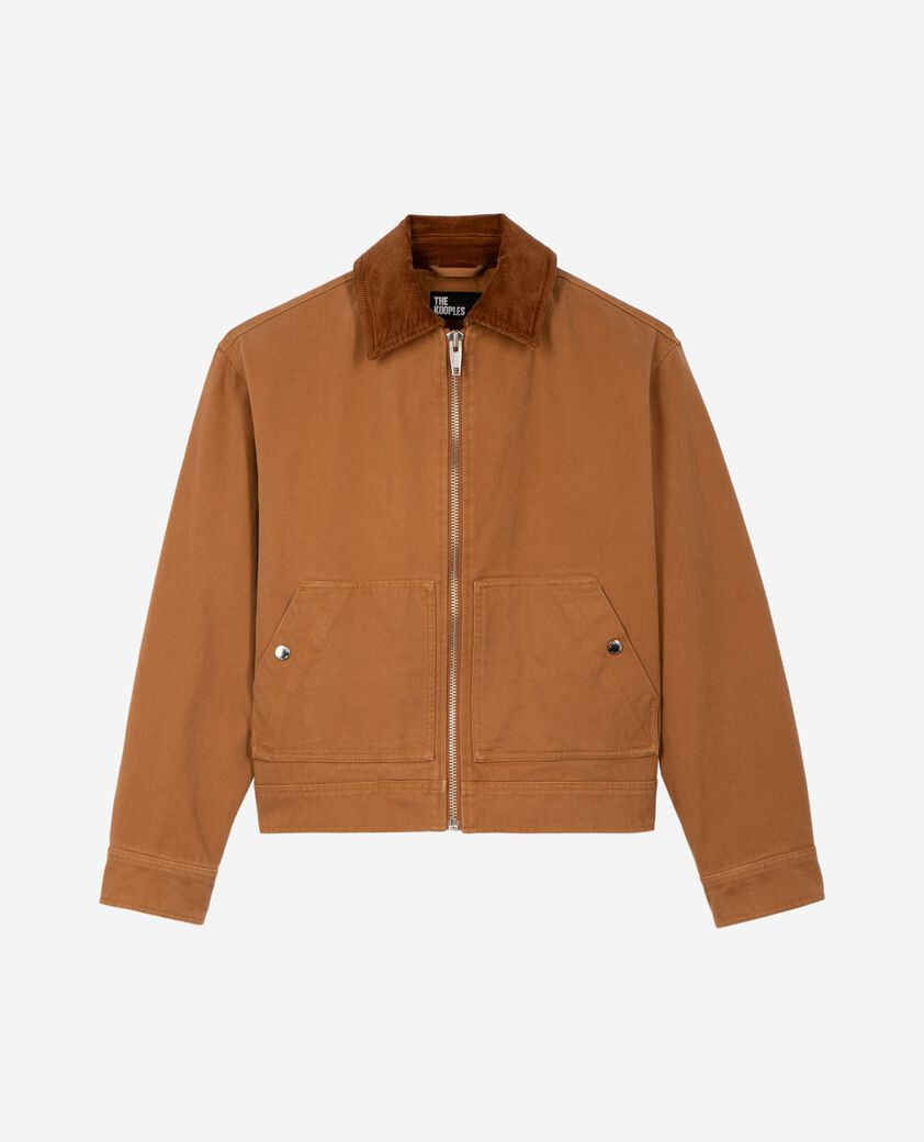 The Kooples FEMME CAMEL blouson brod&eacute; dos en coton camel