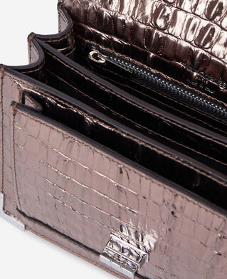 The Kooples WOMEN PINK BRONZE emily small bag in pink crocodile-effect leather