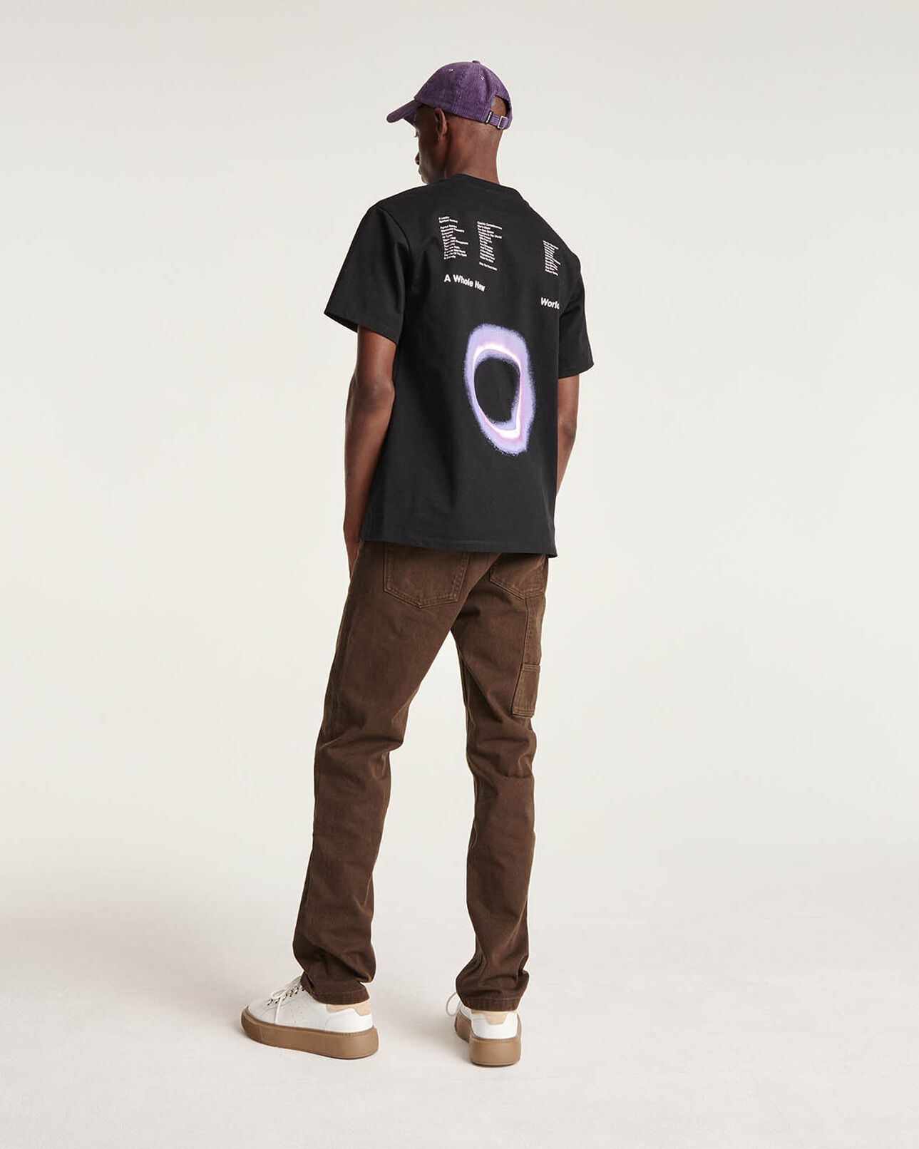The Kooples HOMME BLACK t-shirt noir coton à imprimé éclipse dos