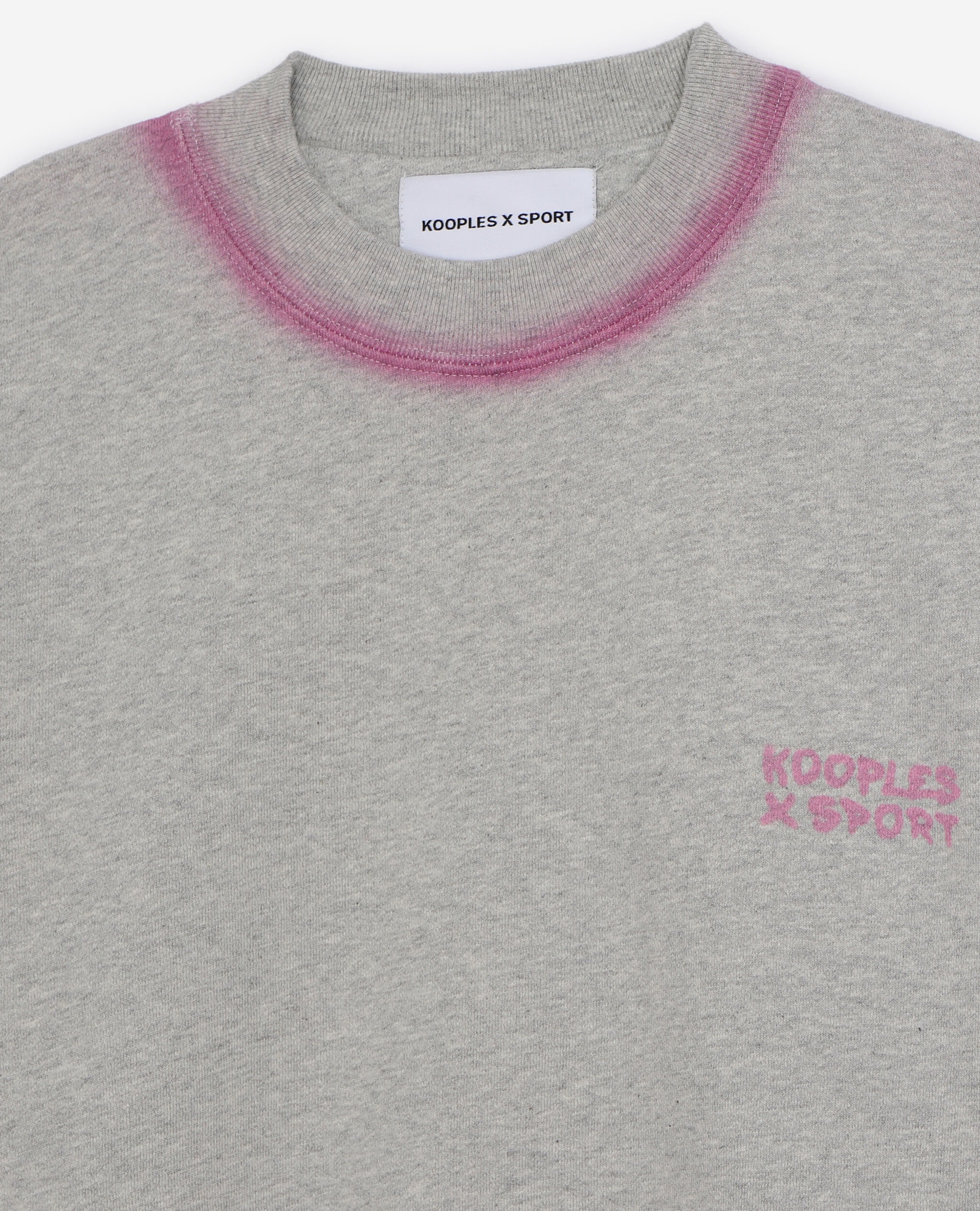 Grey sweatshirt with pink details and fading, GREY CHINE, hi-res image number null