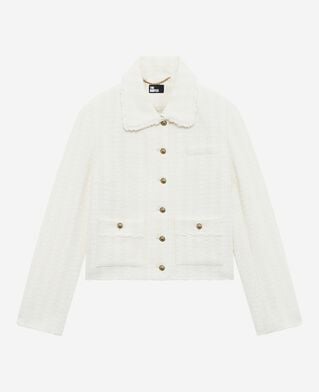 The Kooples F ECRU ecru tweed jacket