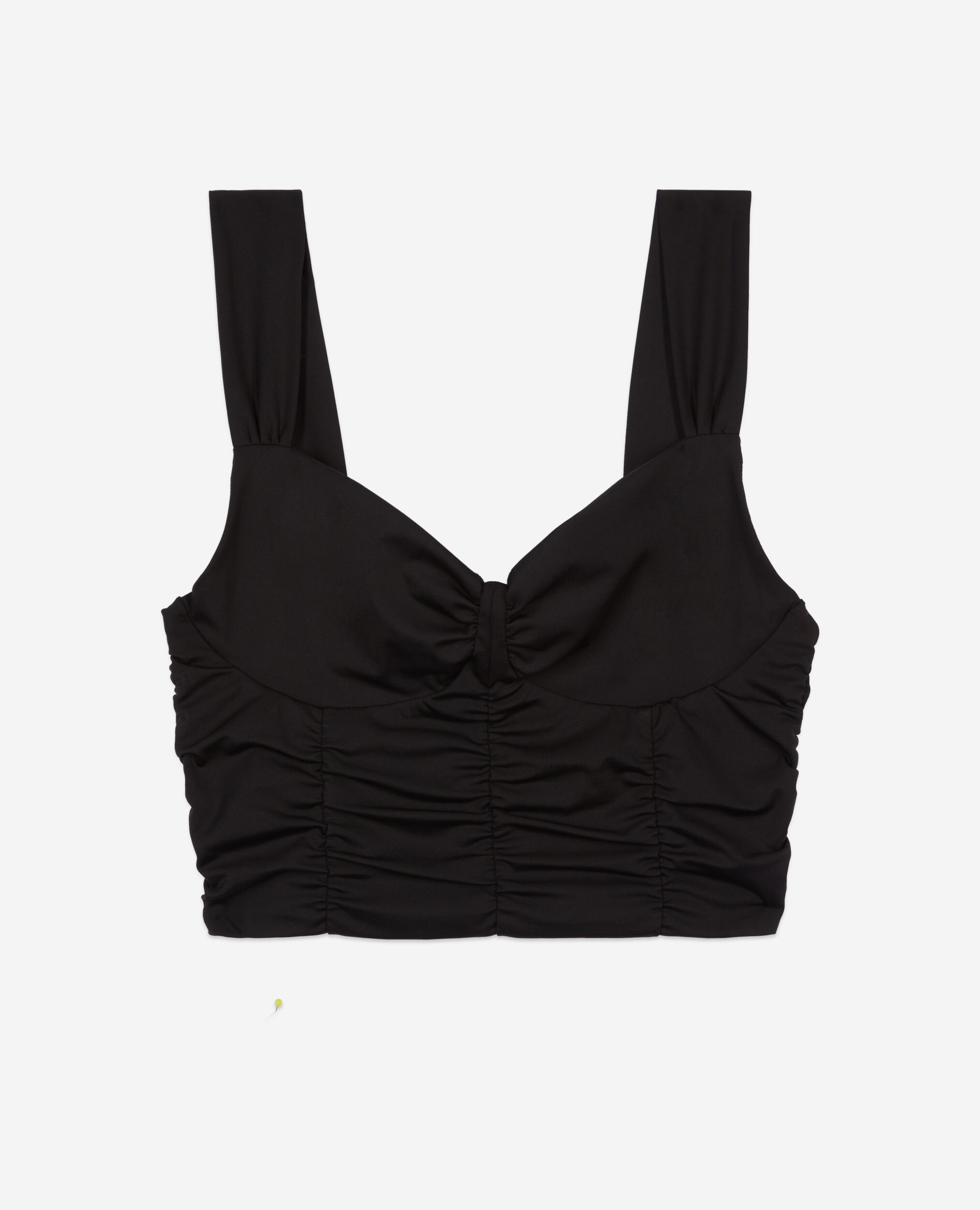 Short black top with draping, BLACK, hi-res image number null