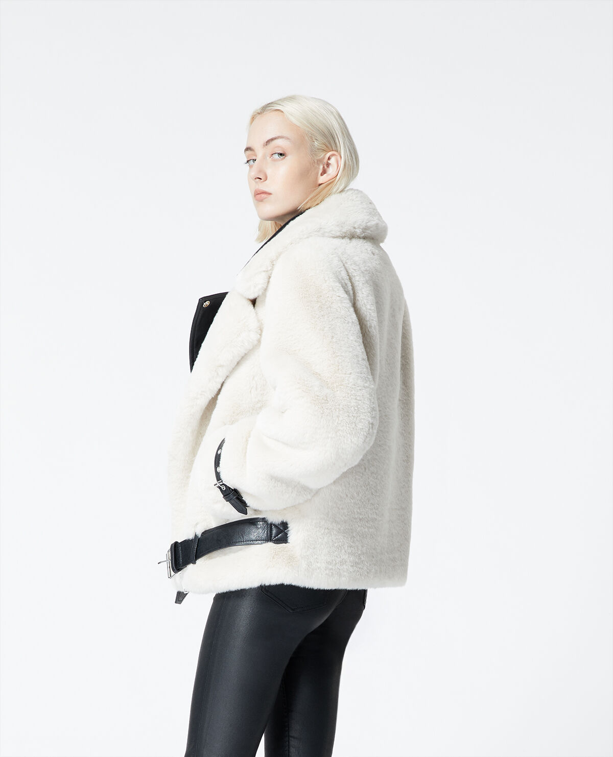 Moto jacket sales faux fur