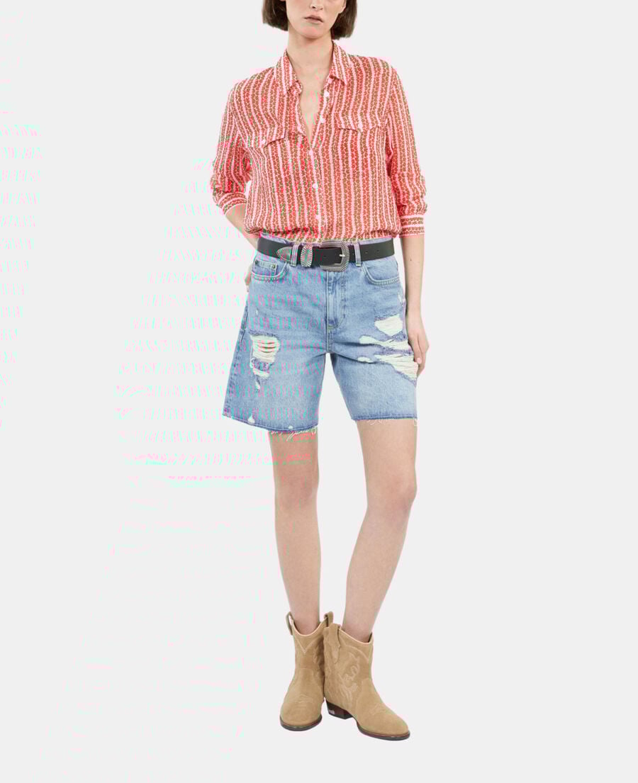 The Kooples DAMEN RED WHITE bedrucktes hemd