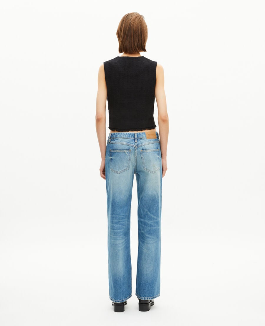 The Kooples FEMME BLACK top en tweed noir