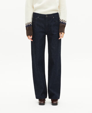 The Kooples WOMEN BLUE ELECTRIC blue raw wide-leg jeans