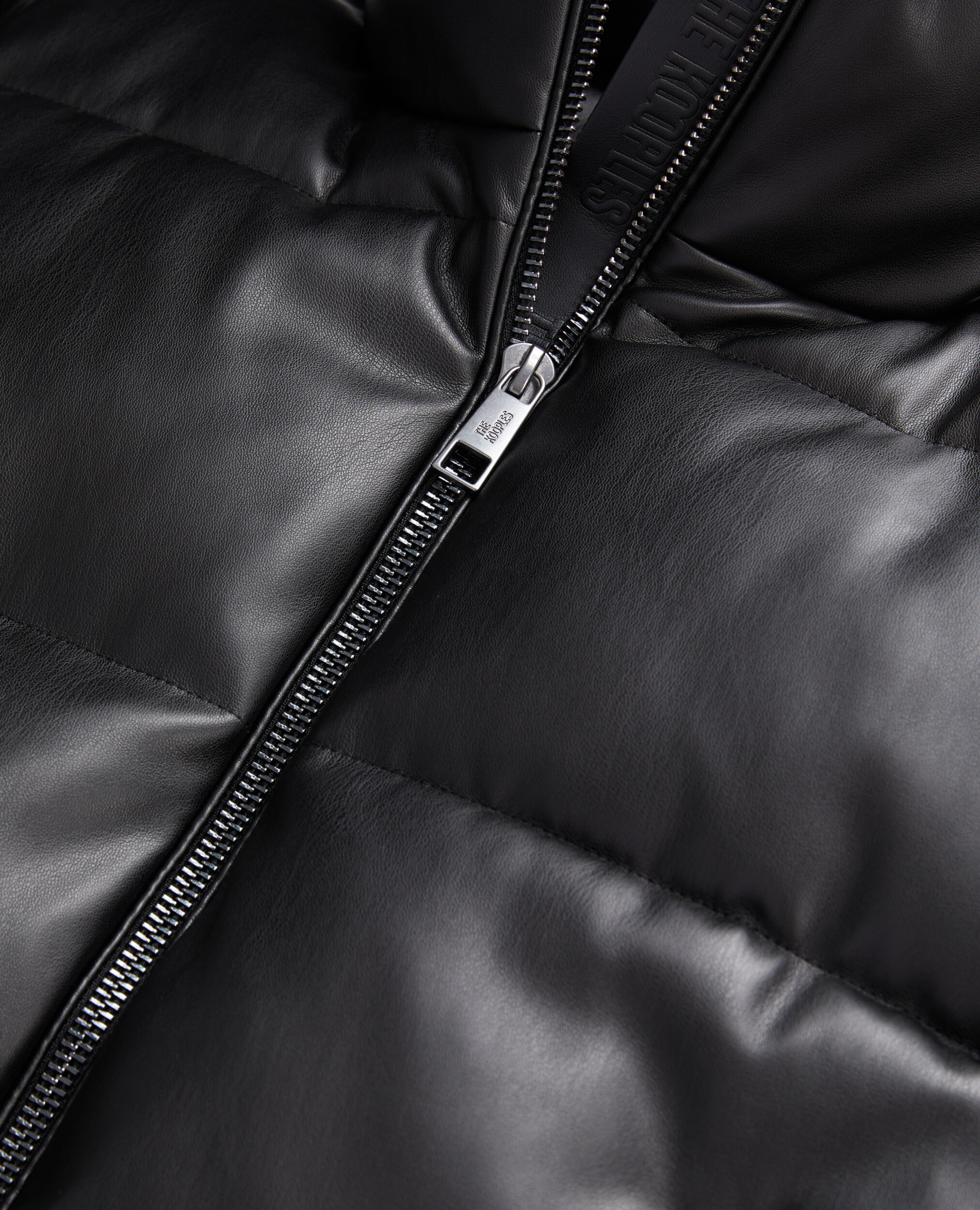 Faux leather puffer jacket mens clearance