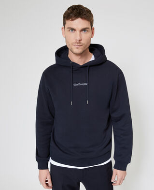 The Kooples MEN DARK NAVY hooded sweatshirt with navy logo
