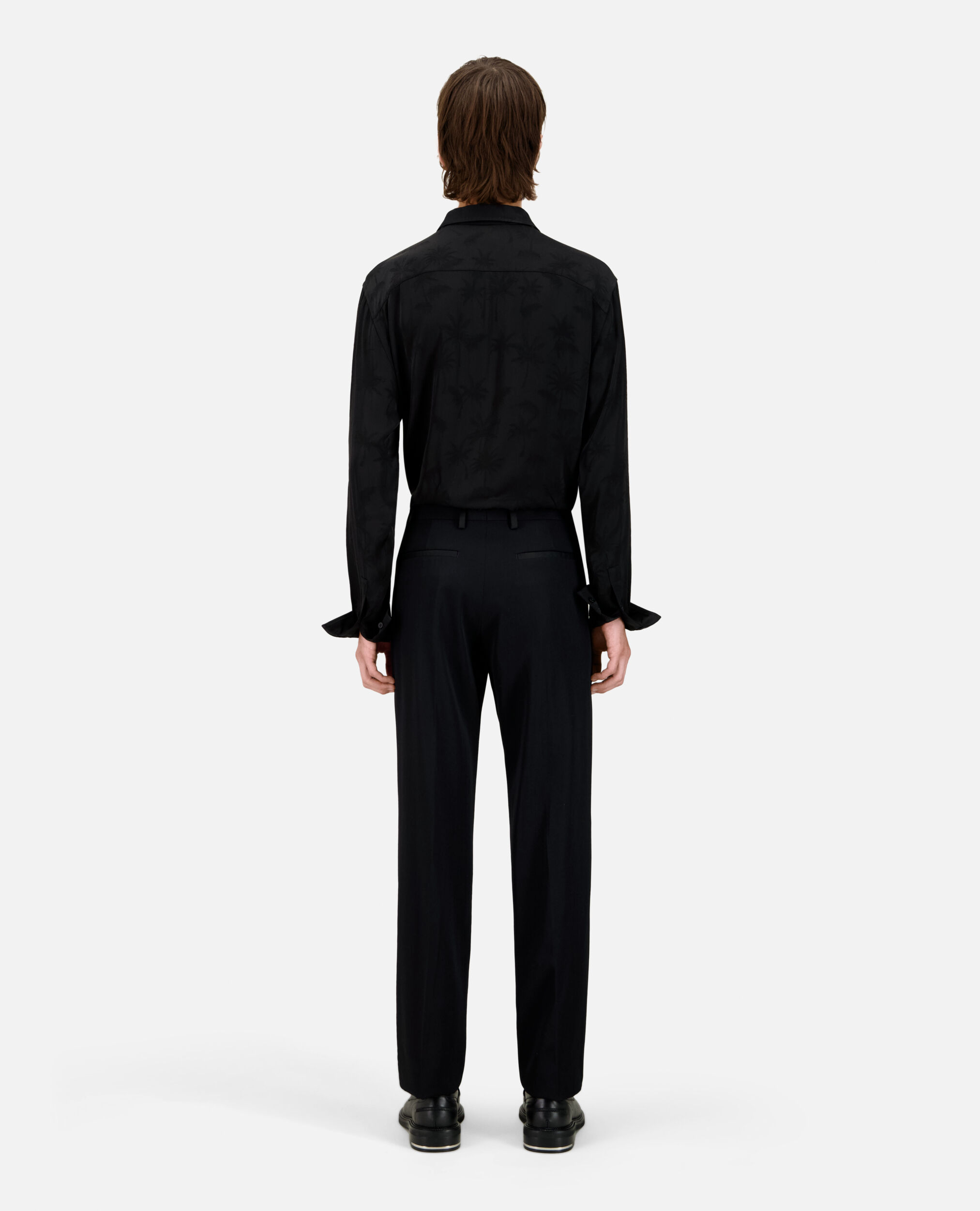 Pantalon de smoking noir avec détails en satin, BLACK, hi-res image number null
