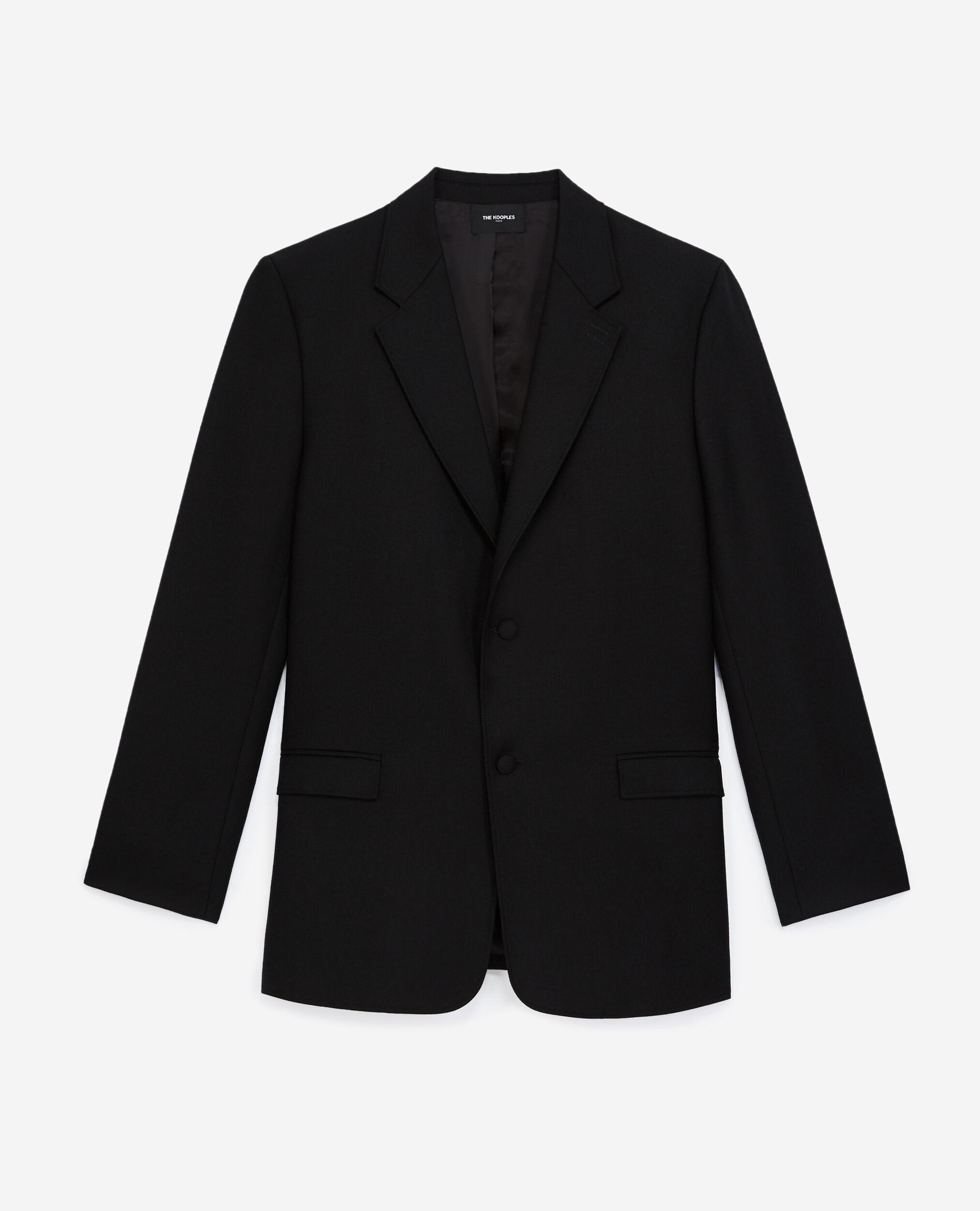 Black jacket with covered buttons, BLACK, hi-res image number null