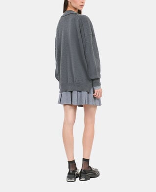 The Kooples FEMME ANTHRACITE MELANGE cardigan en cachemire gris