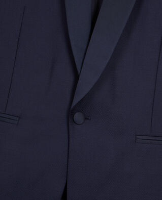 The Kooples HOMME NAVY veste de smoking en laine bleu marine coupe ajust&eacute;e