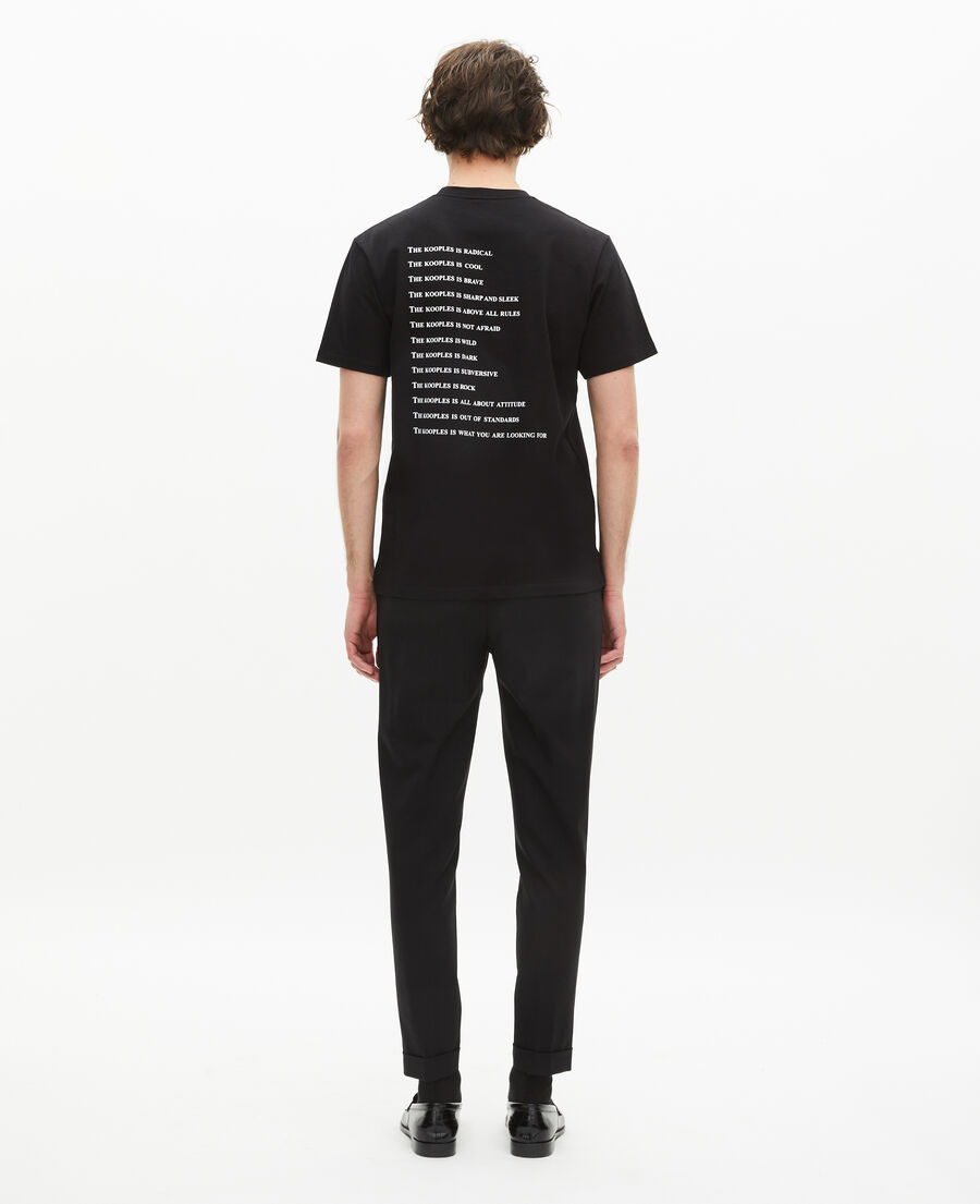 baumwoll-t-shirt schwarz mit what is-print