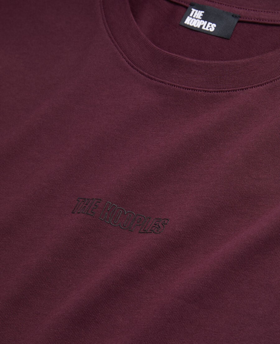 The Kooples H BORDEAUX men's burgundy t-shirt with logo