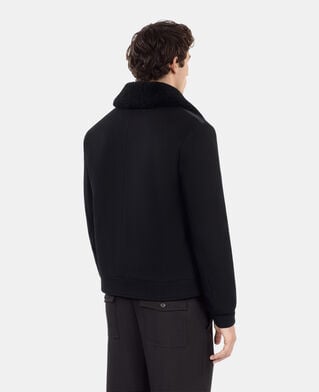 The Kooples H BLACK black wool blend aviator jacket