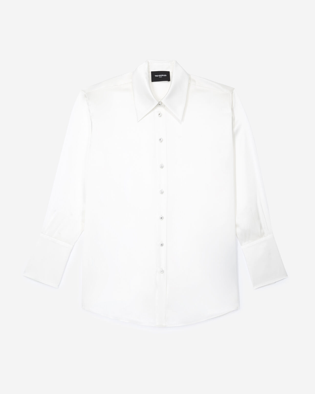The Kooples WOMEN WHITE classic buttoned white silk shirt