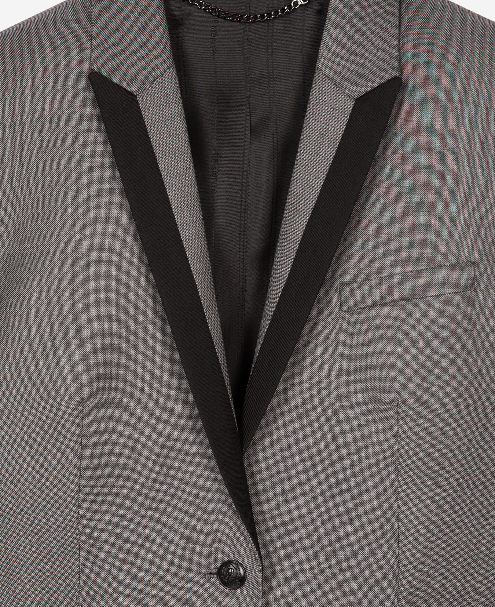 The Kooples WOMEN DARK GREY gray straight-cut suit jacket