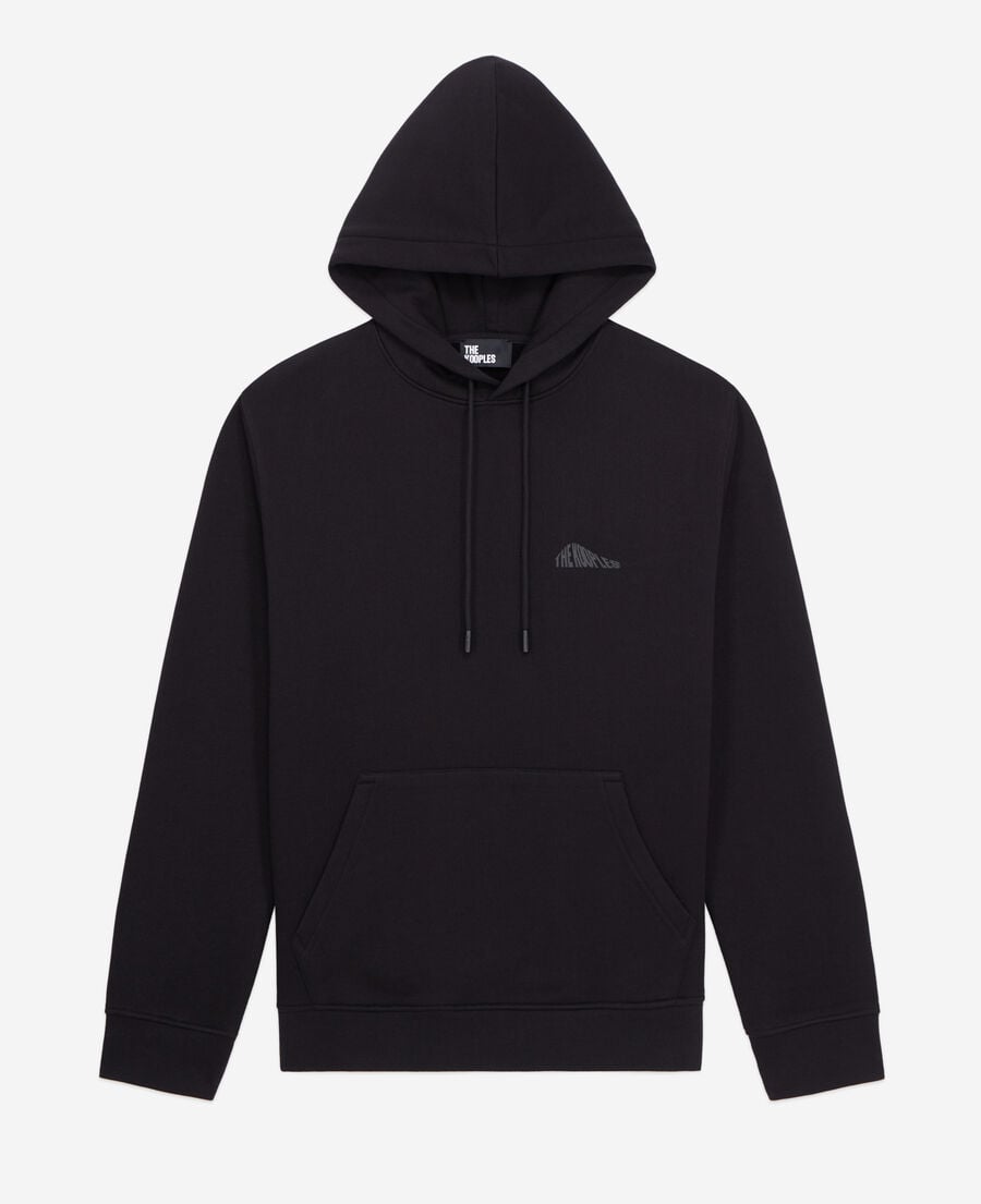 The Kooples MEN BLACK men's black hoodie with graphic logo serigraphy