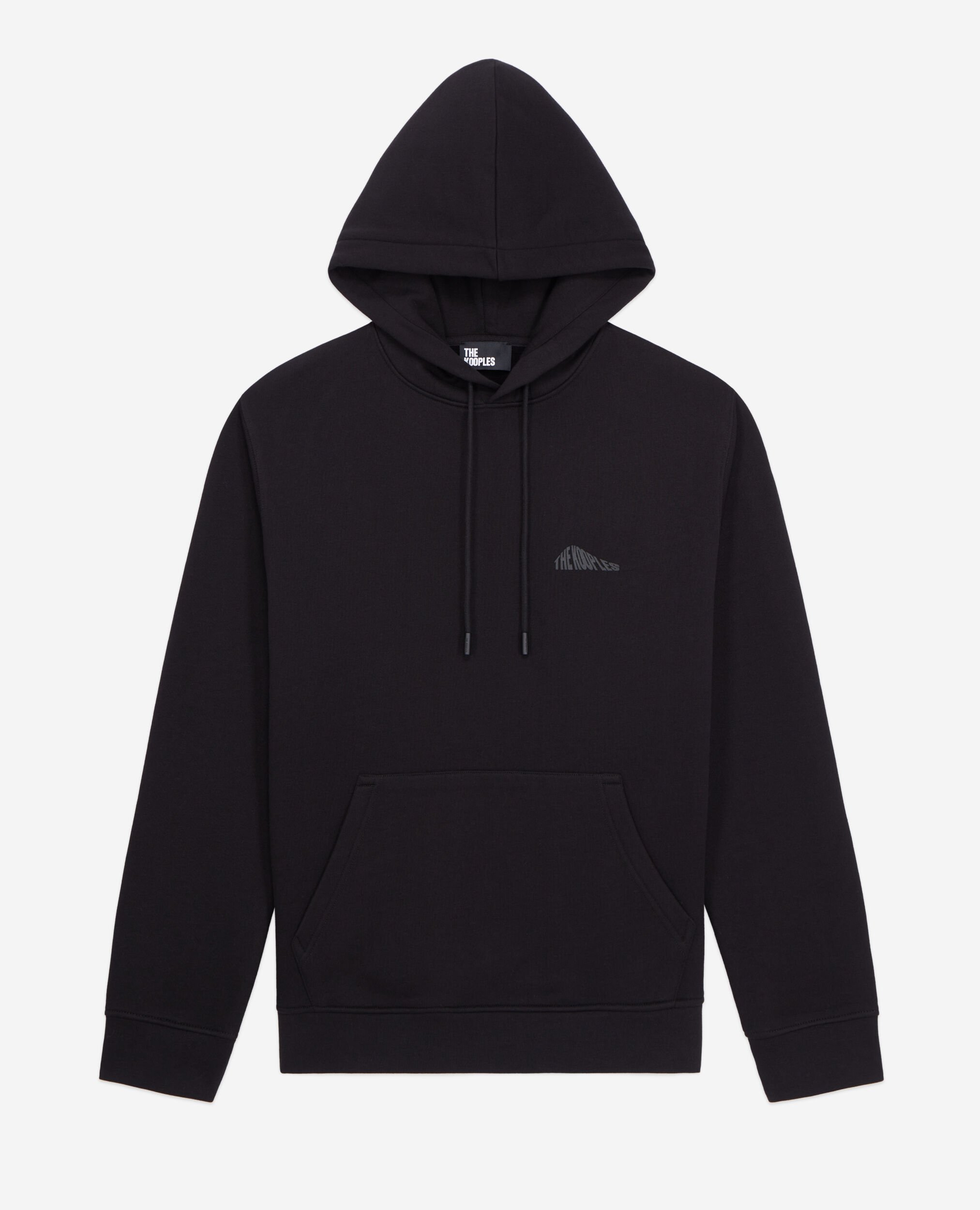 Men's Black hoodie with Graphic logo serigraphy, BLACK, hi-res image number null