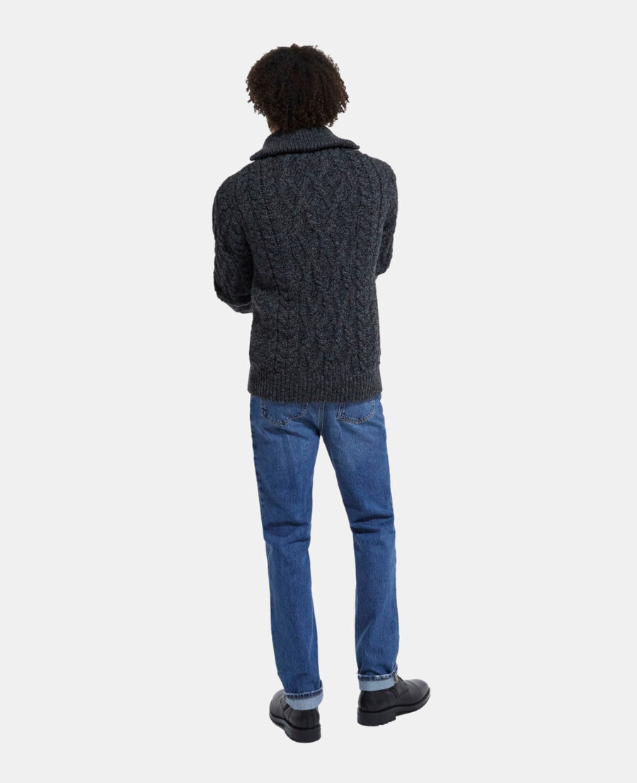 gray wool roll neck sweater