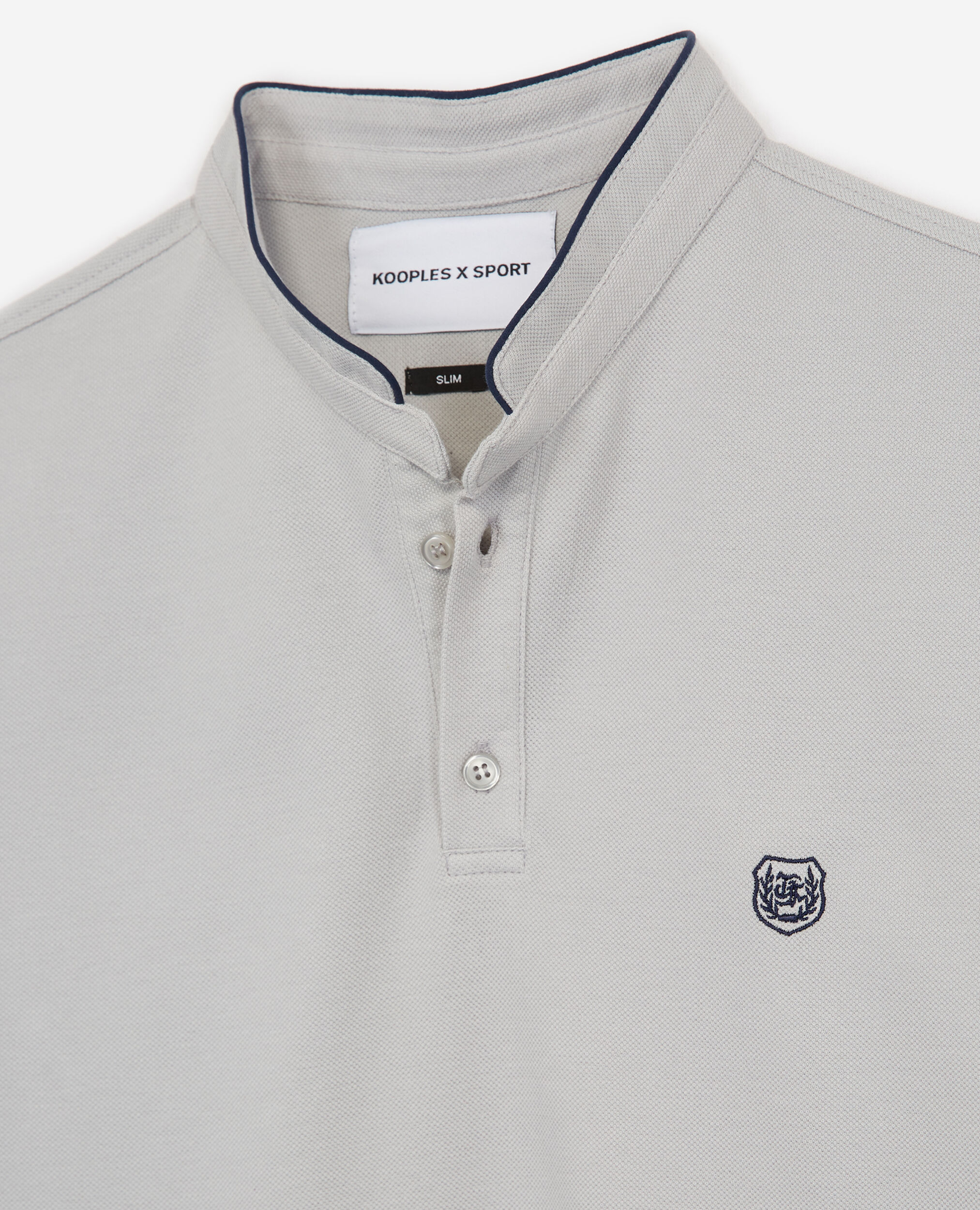 Polo gris con logotipo, HIGH RISE GRY / NIGHT BLU, hi-res image number null