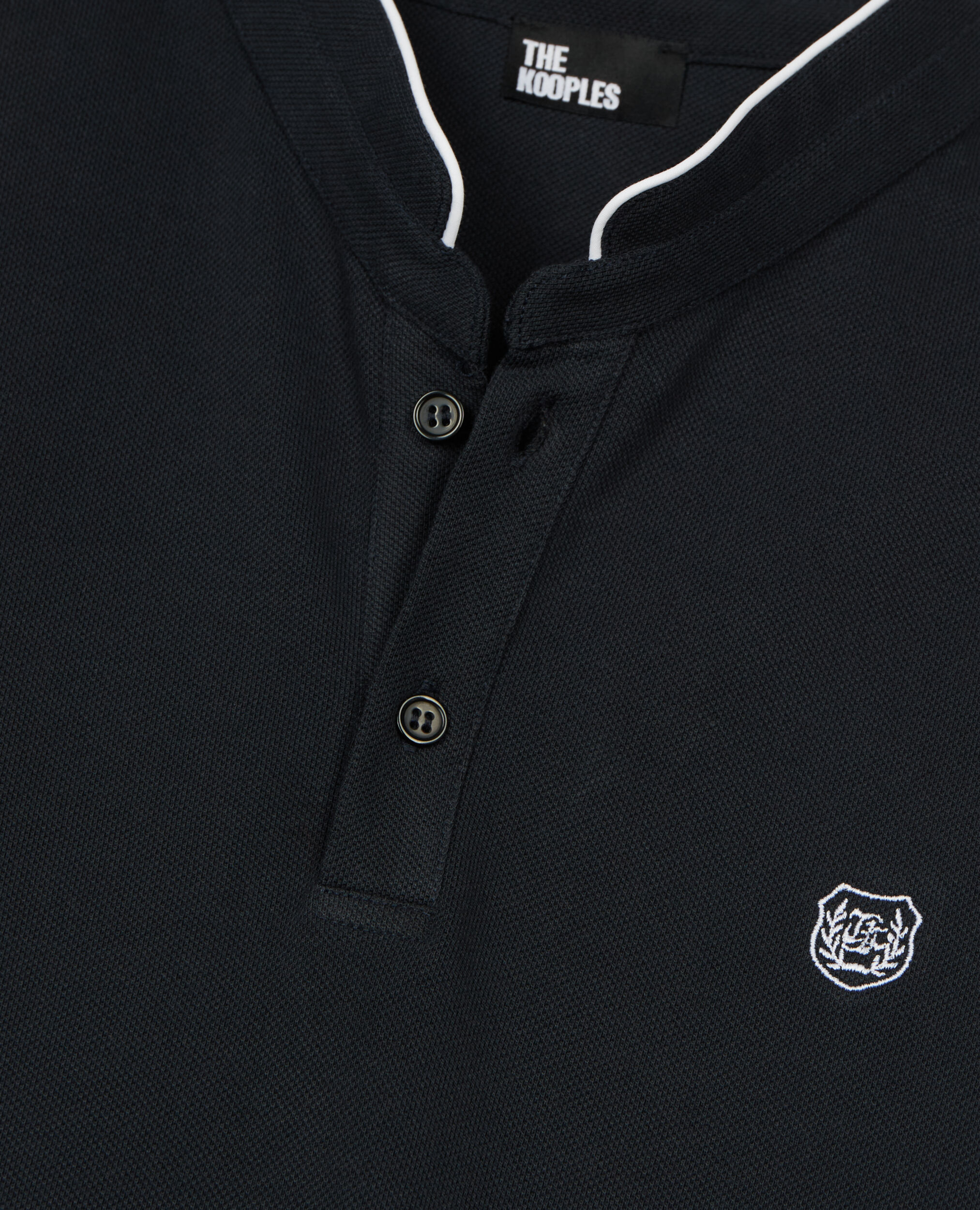 Navy blue pique cotton polo t-shirt, NAVY, hi-res image number null